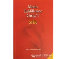 Metin Tahlillerine Giriş 1 - Şiir - İsmail Çetişli - Akçağ Yayınları