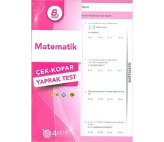 8. Sınıf Matematik Çek-Kopar Yaprak Test - Kolektif - 4 Adım Yayınları