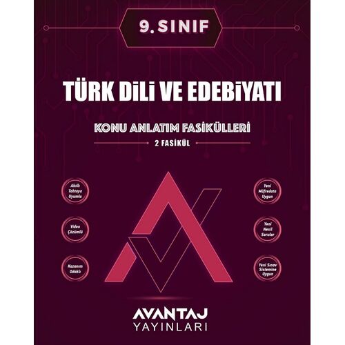 Avantaj 9. Sınıf Türk Dili ve Edebiyatı Konu Anlatım Fasikülü 2024 öncesi müfredat