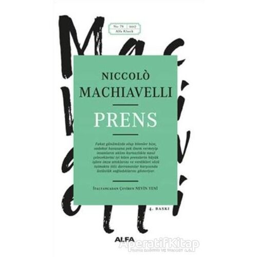 Prens - Niccolo Machiavelli - Alfa Yayınları