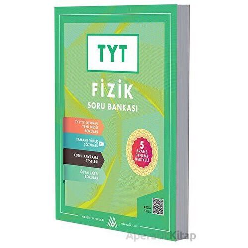 TYT Fizik Soru Bankası 5 Deneme Hediyeli Video Çözümlü Marsis Yayınları