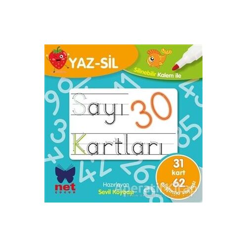 Yaz-Sil Sayı Kartları - Sevil Köybaşı - Net Çocuk Yayınları